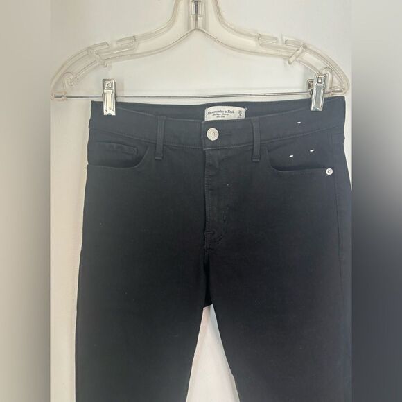 Abercrombie black the super skinny mid rise jeans size 6R 63% cotton - Picture 6 of 9